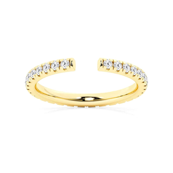 Round Lab Grown Diamond French Pavé Open Wedding Ring