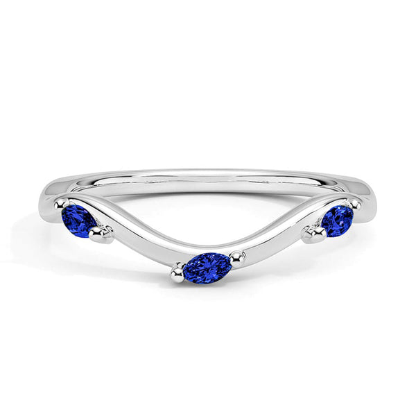 Willow Curved Lab Grown Sapphire Band