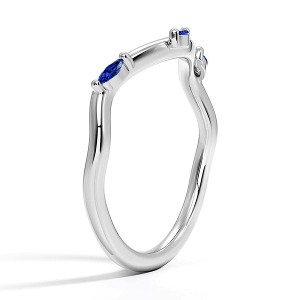 Willow Curved Lab Grown Sapphire Band