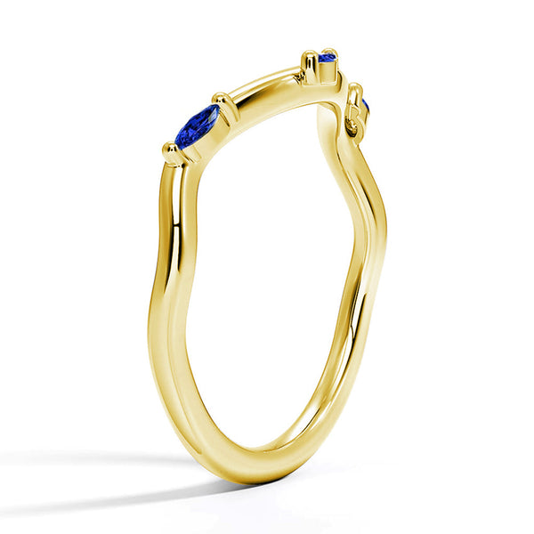 Willow Curved Lab Grown Sapphire Band