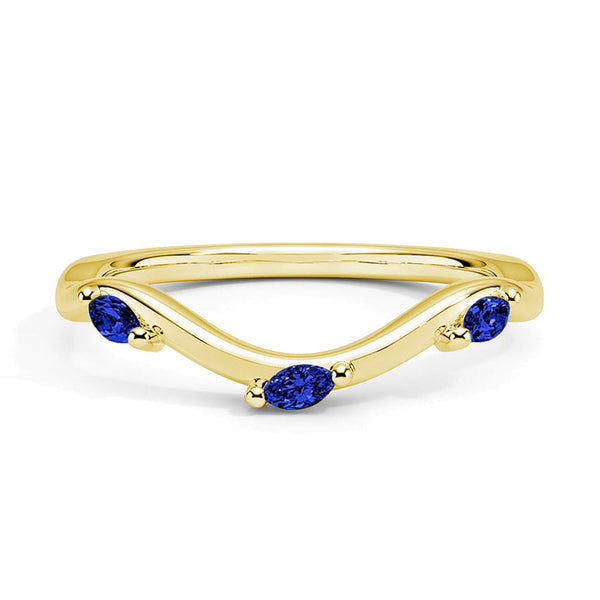 Willow Curved Lab Grown Sapphire Band