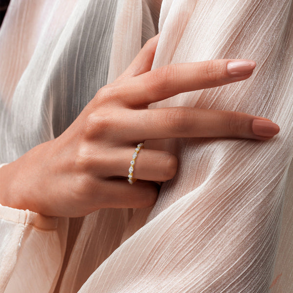 Celestial Embrace Half Eternity Lab Grown Diamond Ring