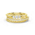 Celestial Compass And Princess Lab Diamond Stacking Rings with Beaded Accent Band