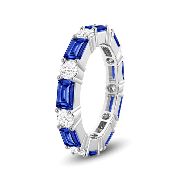 Timeless Created Sapphire and Lab Grown Diamond Eternity Band