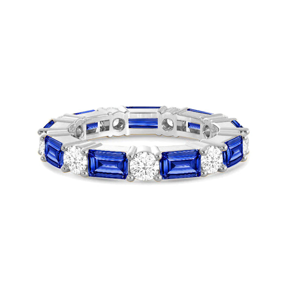 Timeless Created Sapphire and Lab Grown Diamond Eternity Band