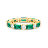 Timeless Created Emerald and Lab Grown Diamond Eternity Band