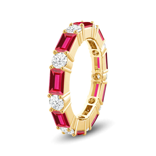 Timeless Created Ruby and Lab Grown Diamond Eternity Band