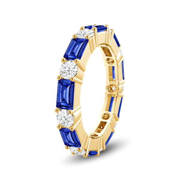 Timeless Created Sapphire and Lab Grown Diamond Eternity Band