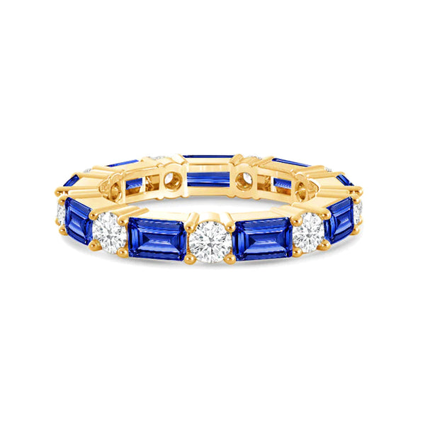 Timeless Created Sapphire and Lab Grown Diamond Eternity Band