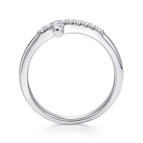 Modern Cross Lab Grown Diamond Accent Ring