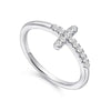 Modern Cross Lab Grown Diamond Accent Ring