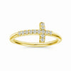 Modern Cross Lab Grown Diamond Accent Ring