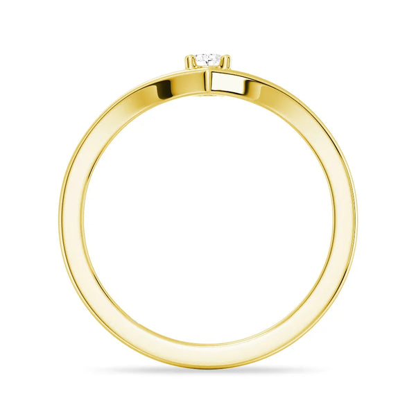 V Shaped Oval Lab Grown Diamond Solitaire Ring