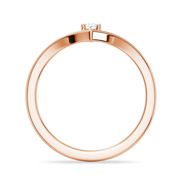 V Shaped Oval Lab Grown Diamond Solitaire Ring