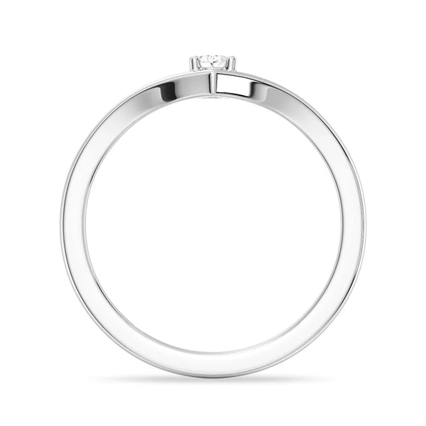 V Shaped Oval Lab Grown Diamond Solitaire Ring