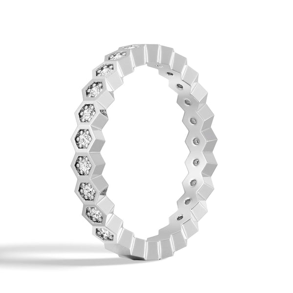 Geometric Lab Grown Diamond Half Eternity Ring