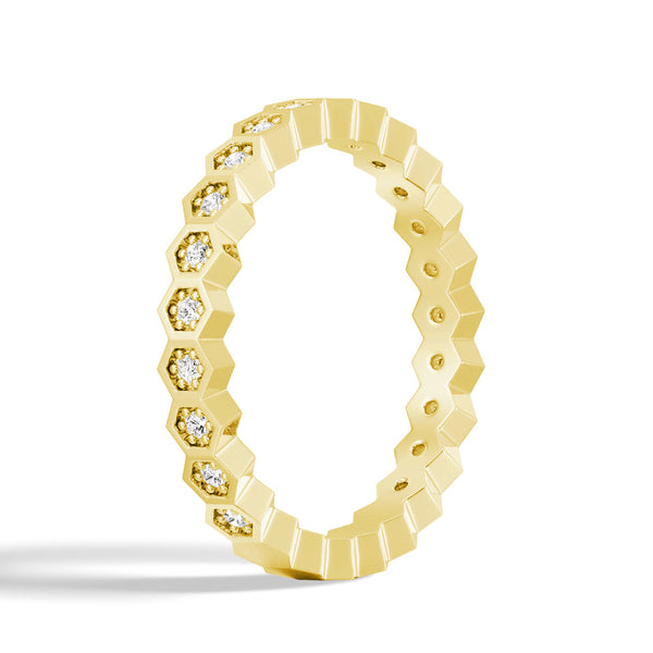 Geometric Lab Grown Diamond Half Eternity Ring