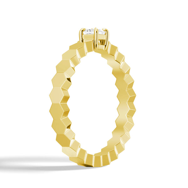 Geometric Princess Cut Lab Grown Diamond Promise Ring