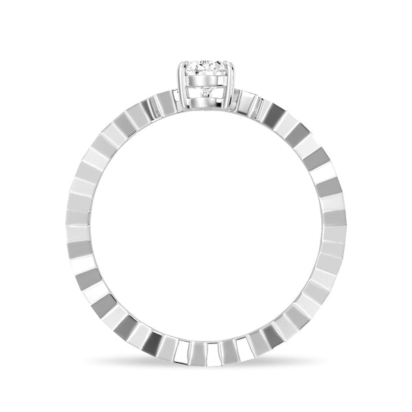 Geometric Pear Shaped Lab Grown Diamond Promise Ring