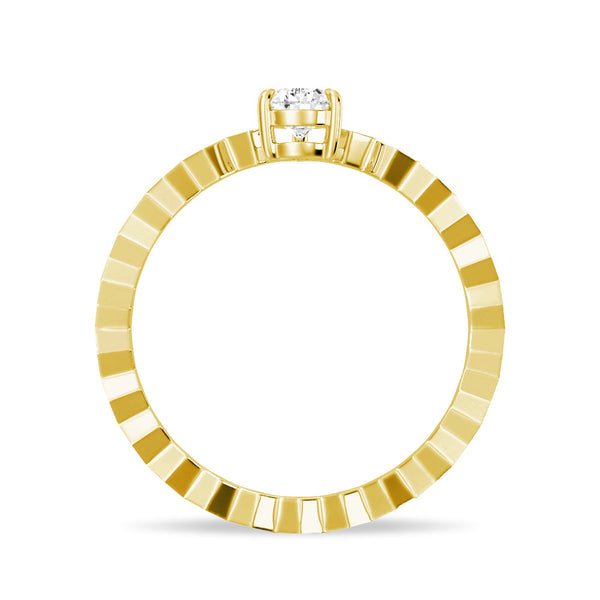 Geometric Pear Shaped Lab Grown Diamond Promise Ring