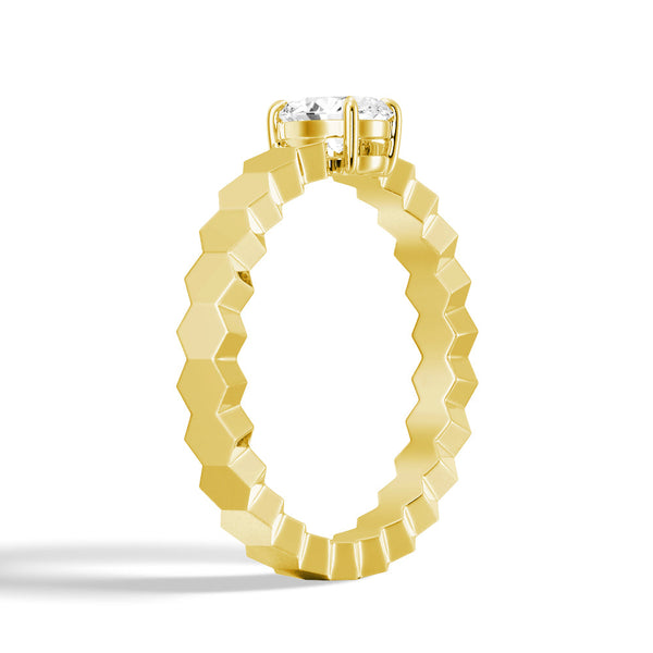 Geometric Pear Shaped Lab Grown Diamond Promise Ring