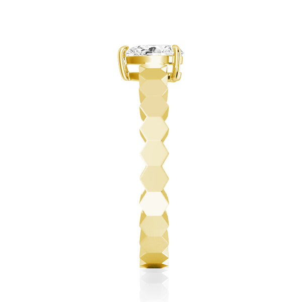 Geometric Pear Shaped Lab Grown Diamond Promise Ring