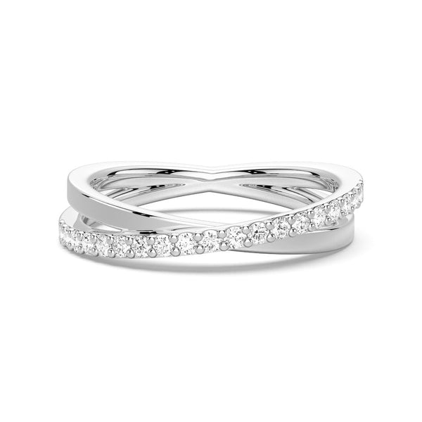 Interwoven Cross Design Lab Grown Diamond Ring