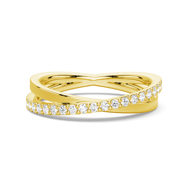 Interwoven Cross Design Lab Grown Diamond Ring
