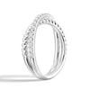 Modern Edge Twisted Rope Crisscross Diamond Ring