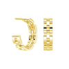 Watch Strap Motif Textured Link Hoop Earrings