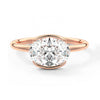 Half Bezel Oval Shaped Moissanite Engagement Ring