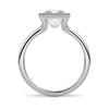 Half Bezel Moissanite Princess Cut Engagement Ring