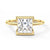Half Bezel Moissanite Princess Cut Engagement Ring