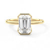Half Bezel Moissanite Emerald Cut Engagement Ring