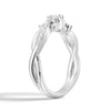 Intertwined Leaf Motif Lab Grown Diamond Twisted Promise Ring