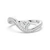 Pear Shaped Solitaire Pavé Wave Promise Ring