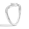 Pear Shaped Solitaire Pavé Wave Promise Ring