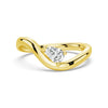 Pear Shaped Solitaire Wave Promise Ring