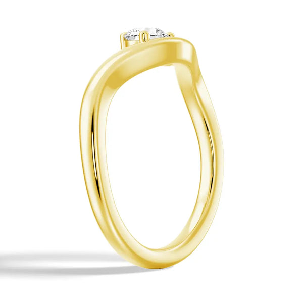 Modern Curved Band Solitaire Promise Ring
