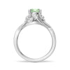Twisted Halo Mint-Green Sapphire Ring with Milgrain Accents