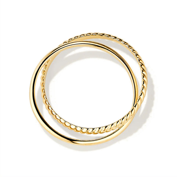 Twisted Double Band Ring Rope and Smooth Crossover