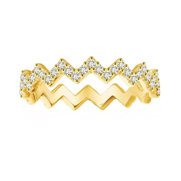 Zigzag Pave Promise Ring