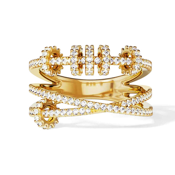 Intertwined Pave Studded Promise Ring