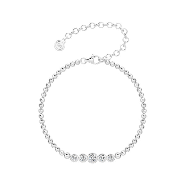 Lab Grown Diamond Five Stone Beaded Bracelet