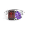 Toi et Moi Personalized Garnet Birthstone Anniversary Ring