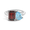 Toi et Moi Personalized Garnet Birthstone Anniversary Ring