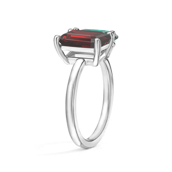 Toi et Moi Personalized Garnet Birthstone Anniversary Ring