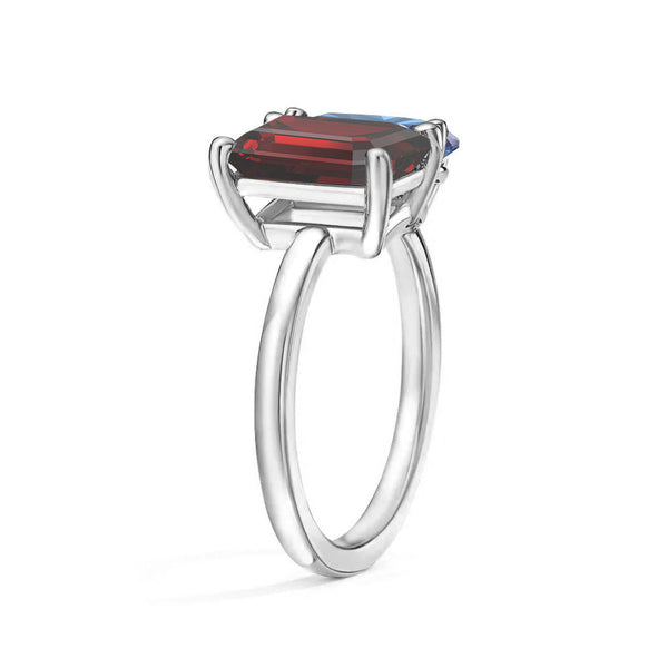Toi et Moi Personalized Garnet Birthstone Anniversary Ring
