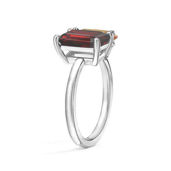 Toi et Moi Personalized Garnet Birthstone Anniversary Ring