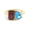 Toi et Moi Personalized Garnet Birthstone Anniversary Ring
